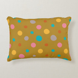 Multicolor Watercolor Dots 4 Accent Pillow