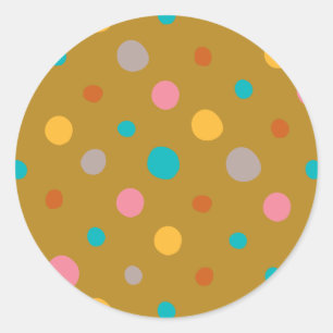 Multicolor Watercolor Dots 4 Classic Round Sticker