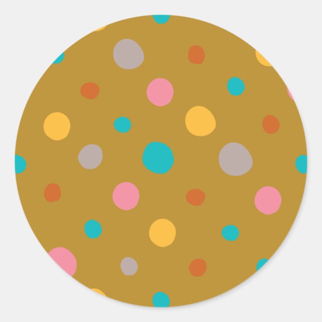 Multicolor Watercolor Dots 4 Classic Round Sticker (Front)