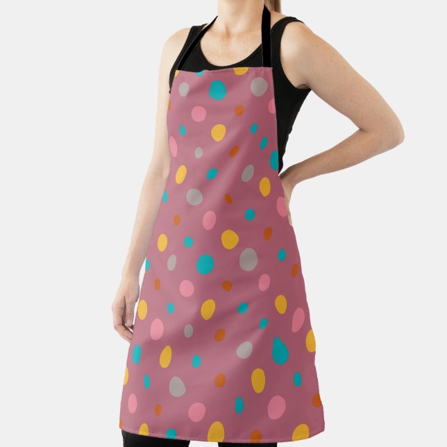Multicolor Watercolor Dots 5 Apron (Insitu)