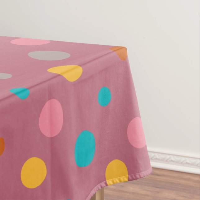 Multicolor Watercolor Dots 5 Tablecloth (In Situ)