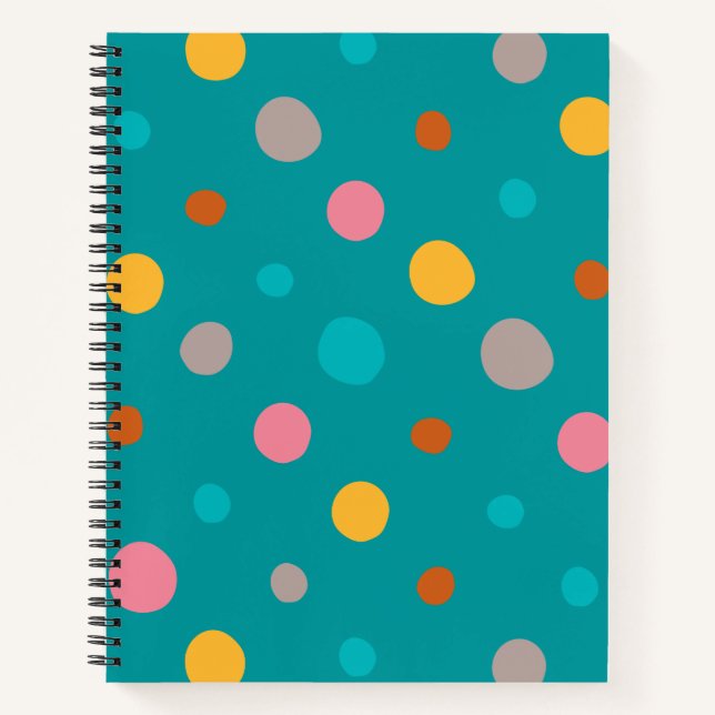 Multicolor Watercolor Dots 6 Notebook (Front)