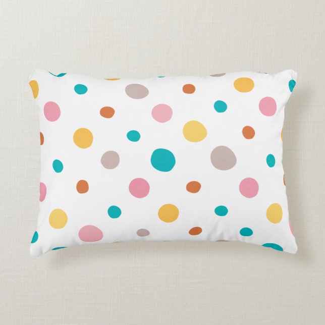 Multicolor Watercolor Dots Accent Pillow (Front)