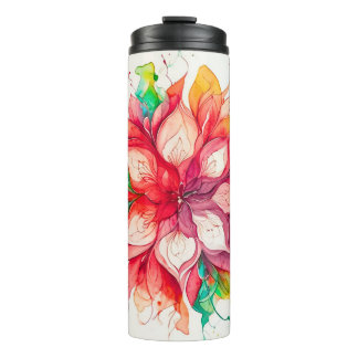 Multicolor Watercolor Floral boho Mandala Thermal Tumbler
