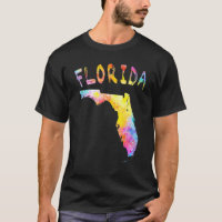 Multicolor Watercolor Florida State Map Digital Ar