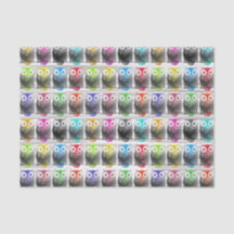 Multicolor watercolor hand drawn owl pattern