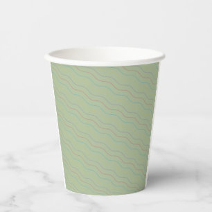 Multicolor Wave Pattern Paper Cup
