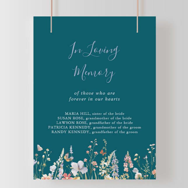 Multicolor Wildflower Green In Loving Memory Sign (Creator Uploaded)