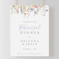 Multicolor Wildflower Rehearsal Dinner Welcome 