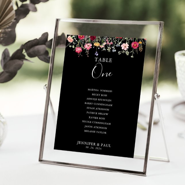 Multicolor Wildflower Table Number 1 Seating Chart (Creator Uploaded)