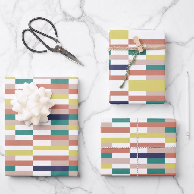 Multicolor Wrapping Paper Flat Sheet Set of 3 (Front)