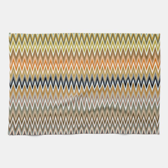 Multicolor Zigzag Pattern Kitchen Towel (Horizontal)