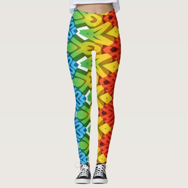Multicolor zigzag pattern "Ratti_Creative_Arts" L Leggings (Front)