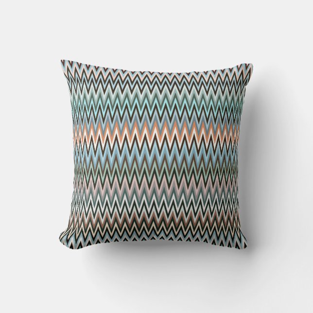 Multicolor Zigzag Pattern Throw Pillow (Front)