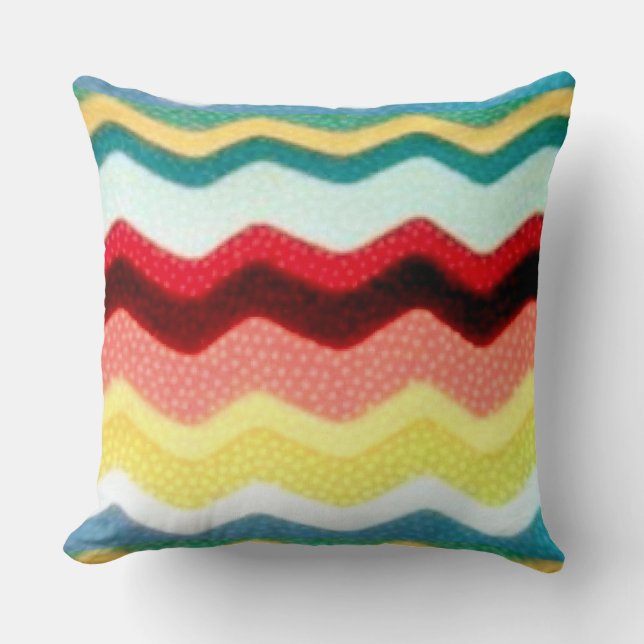 Multicolor Zigzags Throw Pillow (Front)