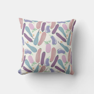 multicolor zucchini pattern throw pillow