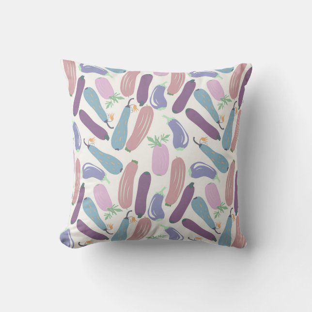 multicolor zucchini pattern throw pillow (Front)