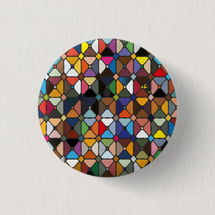 Multicolore geometric patterns with octagon shapes 1 inch round button