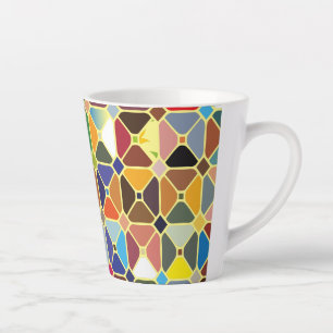 Multicolore geometric patterns with octagon shapes latte mug