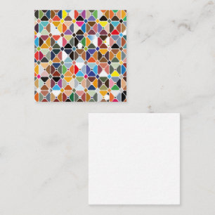 Multicolore geometric patterns with octagon shapes square business card