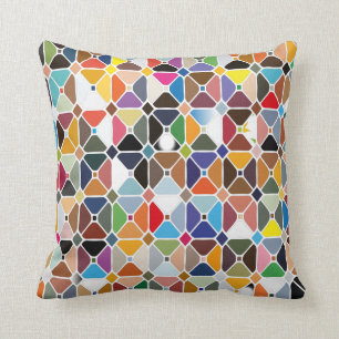 Multicolore geometric patterns with octagon shapes throw pillow