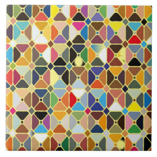 Multicolore geometric patterns with octagon shapes tile