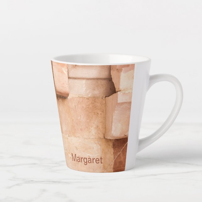 Multicolore personnalisé Faux briques Latte Mug (Droite)