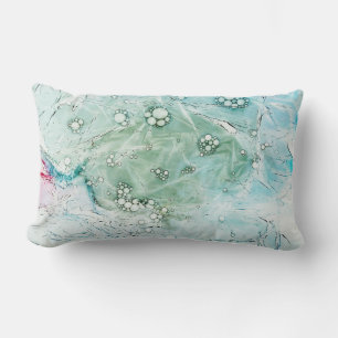 Multicolored abstract artwork lumbar pillow
