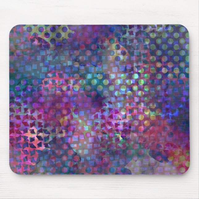 Multicolored Abstract Digital Art Mouse Pad (Front)
