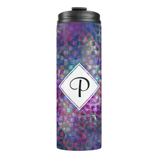 Multicolored Abstract Digital Art Thermal Tumbler (Front)