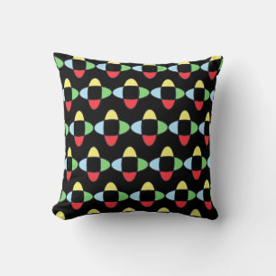 Multicolored Abstract Geometric Pattern Throw Pillow