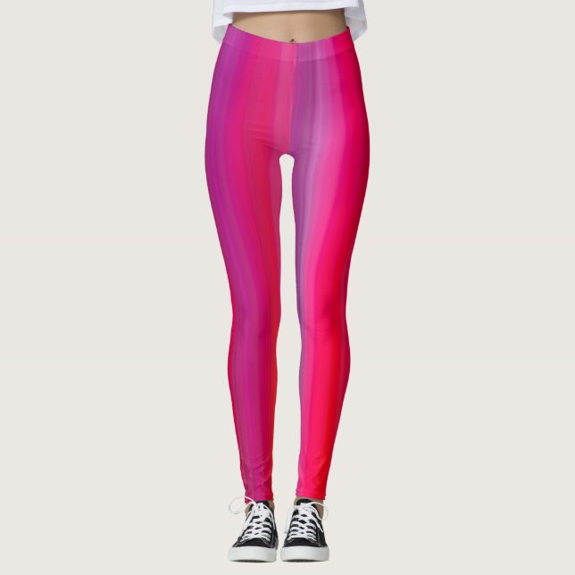 Multicolored abstract linear print leggings (Front)