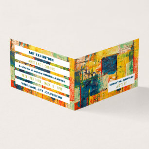 Multicolored Abstract Paint, Artist Exhibition Business Card