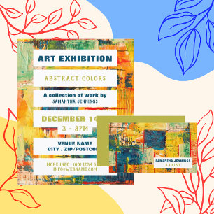 Multicolored Abstract Paint, Professional Artist Business Card