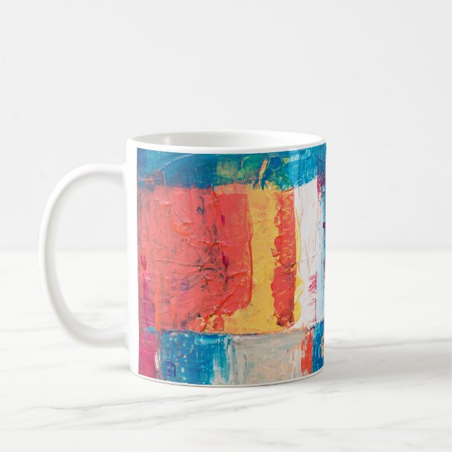 Multicolored abstract painting coffee mug (Left)