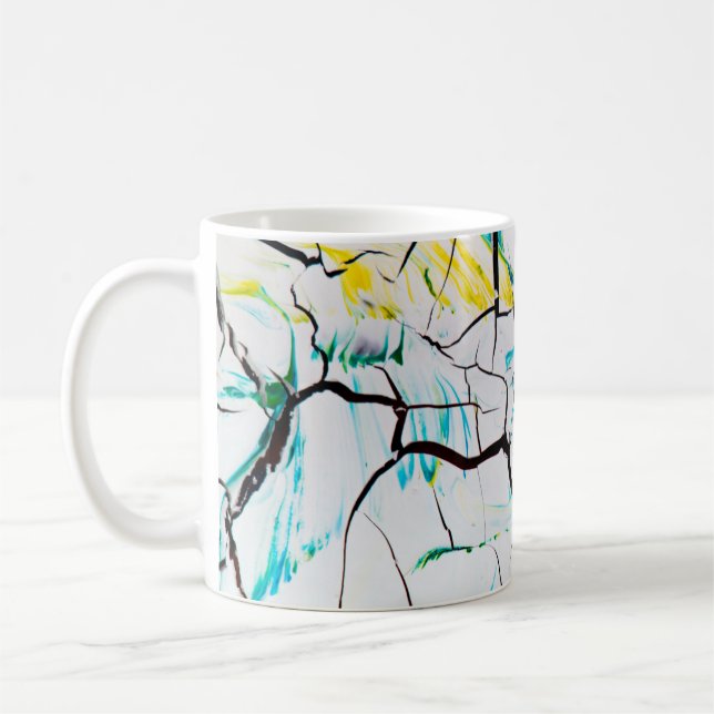 MULTICOLORED ABSTRACT PAINTING COFFEE MUG (Left)