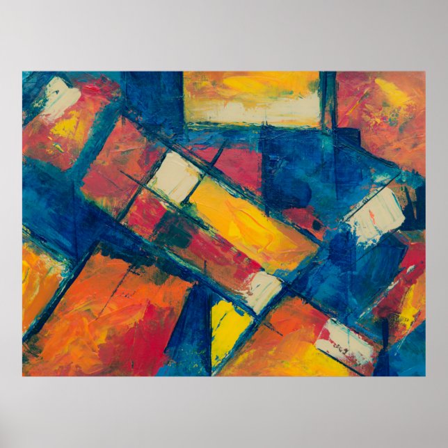 Multicolored abstract painting poster (Front)