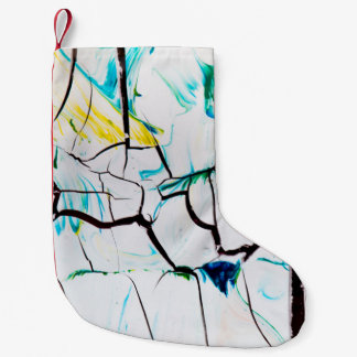 MULTICOLORED ABSTRACT PAINTING SMALL CHRISTMAS STOCKING