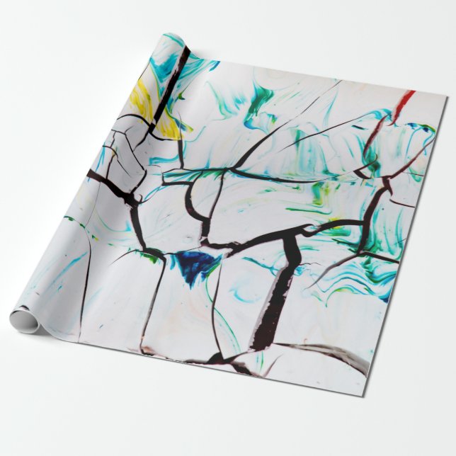MULTICOLORED ABSTRACT PAINTING WRAPPING PAPER (Unrolled)
