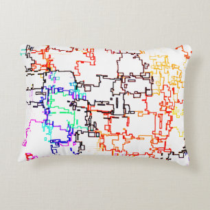 Multicolored Abstract Pattern Accent Pillow