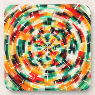 Multicolored Abstract Pattern Coaster