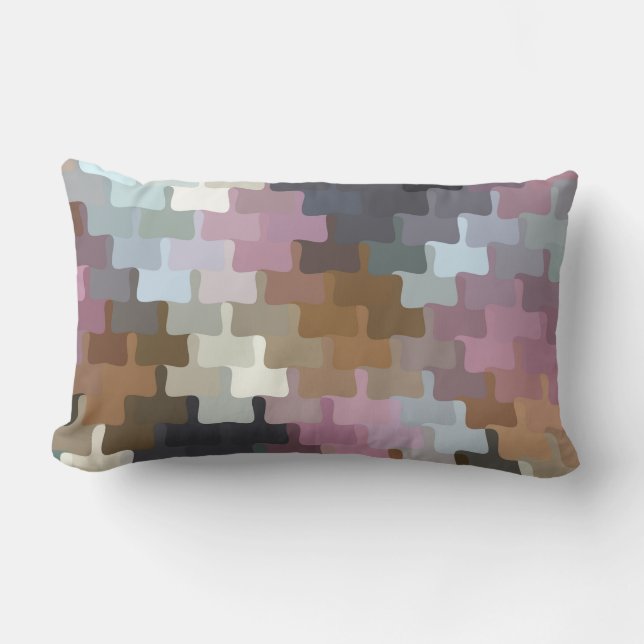 Multicolored Abstract Pattern Lumbar Pillow (Front)