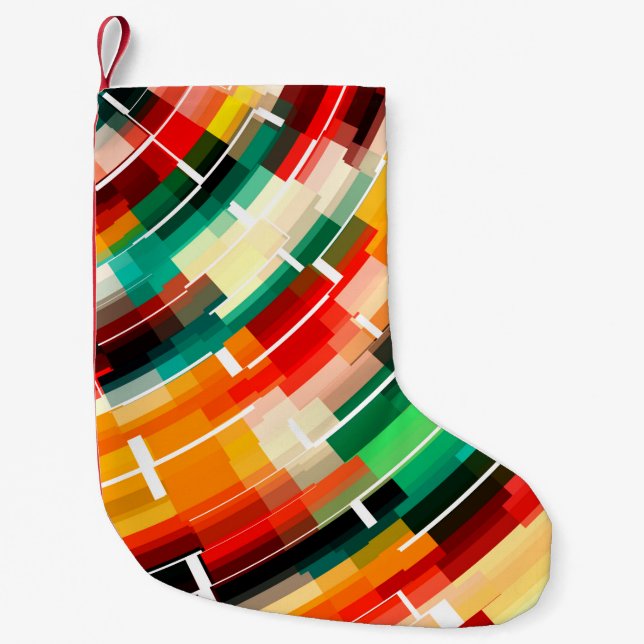 Multicolored Abstract Pattern Small Christmas Stocking (Front)