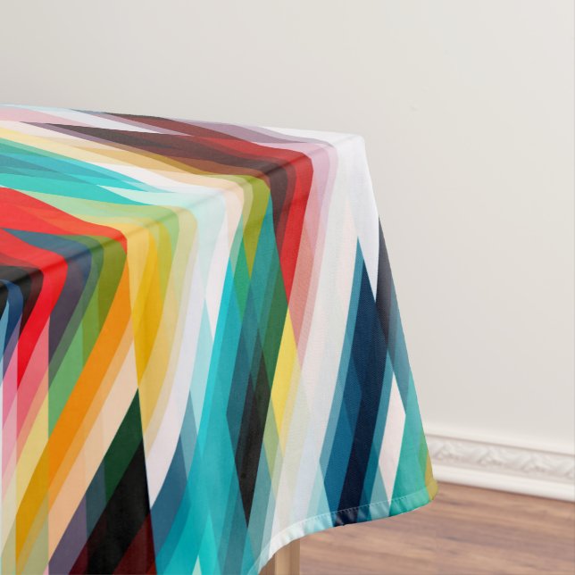 Multicolored Abstract Pattern Tablecloth (In Situ)