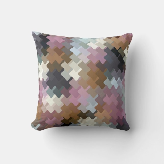 Multicolored Abstract Pattern Throw Pillow (Front)