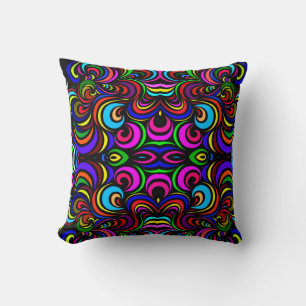 Multicolored abstract patterns throw pillow