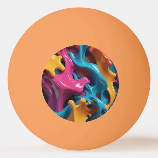 Multicolored Abstract Ping Pong Ball (Front)