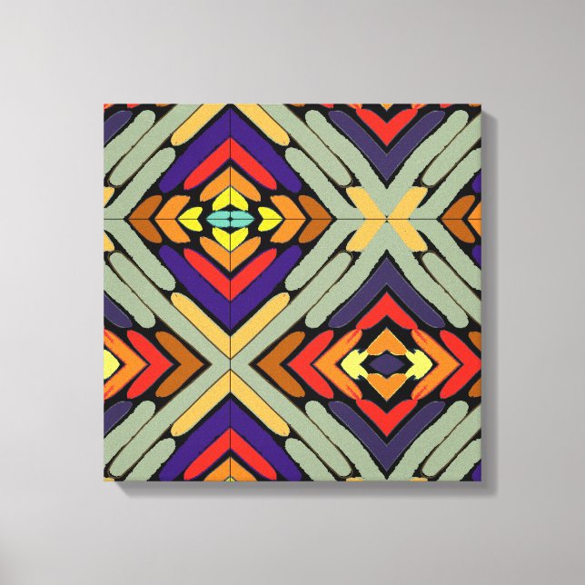 Multicolored Abstract Stripes Canvas Print (Front)