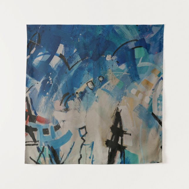 Multicolored abstract wall tapestry (Front)