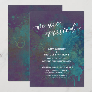 Multicolored Abstract We Are Married Handwriting Invitation